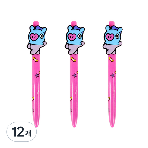 라인프렌즈 BT21 피규어젤펜 0.5mm, 망, 12개