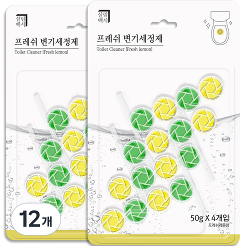 살림백서 프레쉬 변기 세정제 레몬향 4p, 200g, 12개