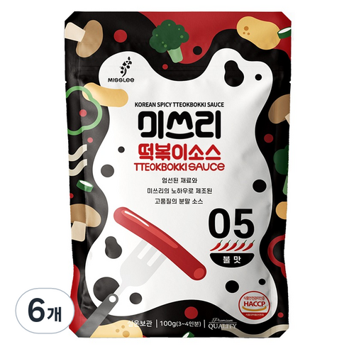 미쓰리 떡볶이소스 05번 불맛, 100g, 6개