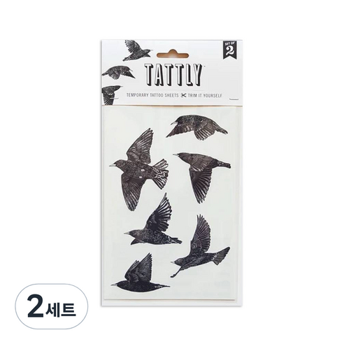 태틀리 타투 스티커 시트 2p, 유로피언 스털링즈, 2세트