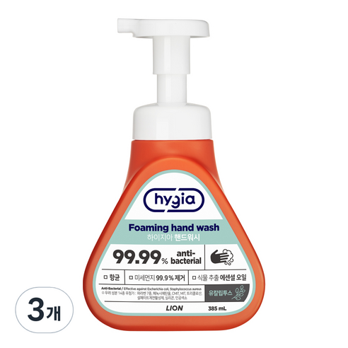 하이지아 핸드워시 유칼립투스, 3개, 385ml