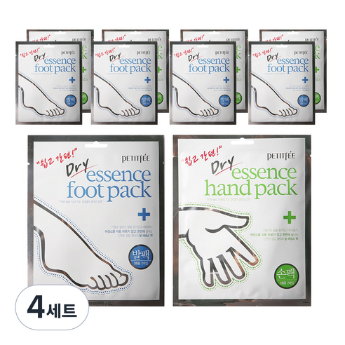 쁘띠페 드라이에센스 핸드 팩 5p + 풋 팩 5p, 4개