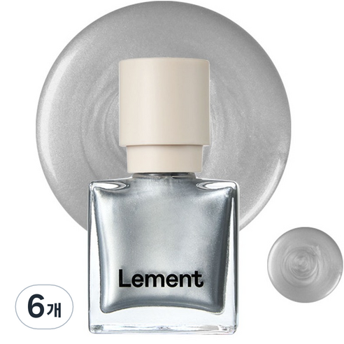 르멘트 컬러 네일, 53 프렌치 실버, 9.5ml, 6개