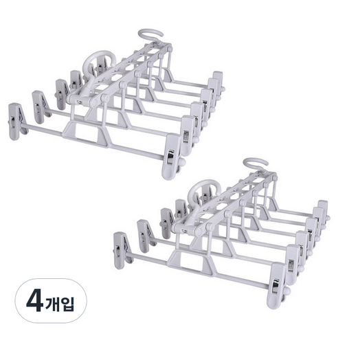 욜로라이프 층층이 바지걸이, 그레이, 4개