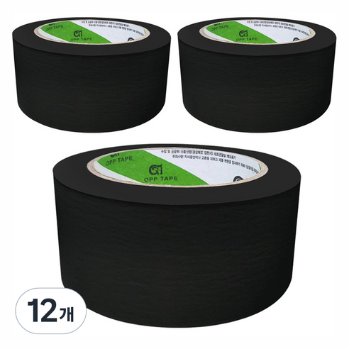신흥테이프 마스킹 테이프 검정 48mm x 40m, 12개