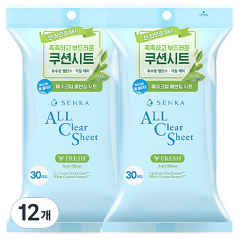 센카 올 클리어 시트 프레시, 30개입, 12개