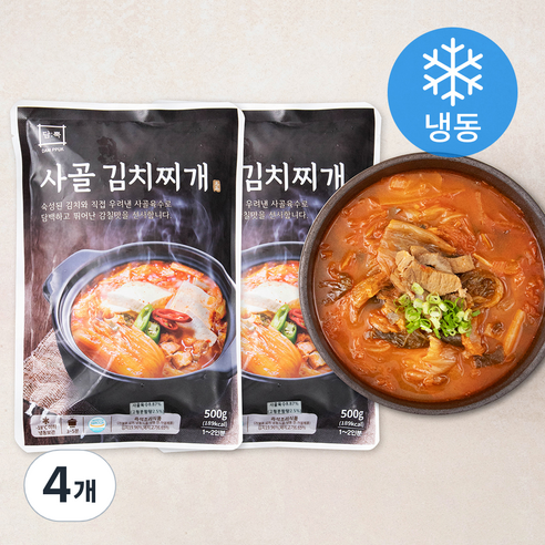 담뿍 사골 김치찌개 (냉동), 500g, 4개