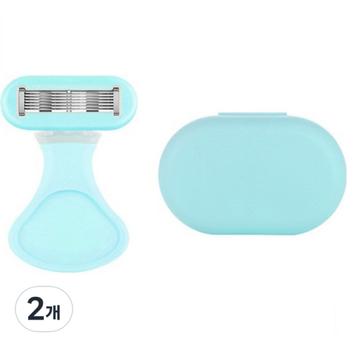 라젠다 미니 휴대용 여성용 면도기 블루, 1개입, 2개