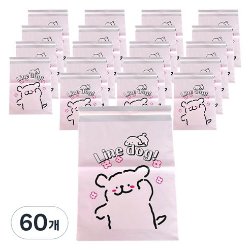 올하이 다용도 선물 포장 귀여운 캐릭터 포장봉투, 60개, 핑크