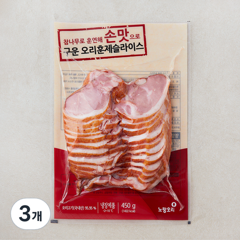 노랑오리 훈제 슬라이스, 450g, 3개
