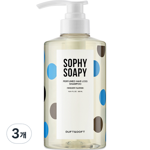 더프트앤도프트 소피소피 퍼퓸드 헤어 로스 탈모 샴푸 비누 머스크 향, 3개, 500ml
