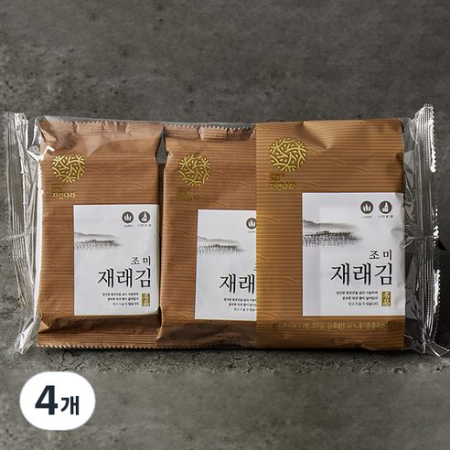 자연나라김 재래 도시락김 3p, 15g, 4개