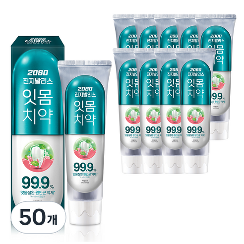 2080 진지발리스 치약 허벌민트향, 120g, 12개