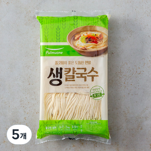풀무원 쫄깃함이 좋은 도톰한 면발 생칼국수 6인분, 1kg, 5개