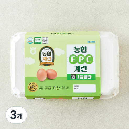 농협 EPC 무항생제 인증 1등급 대란 780g, 3개, 15구