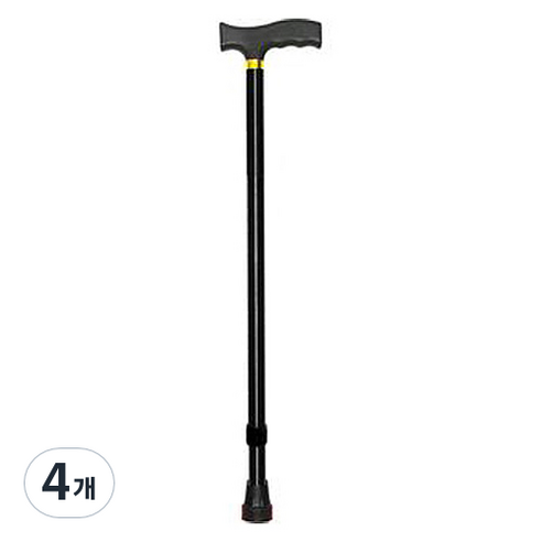 디페이브 스탠다드 1발 노인 어르신 지팡이 블랙, 4개