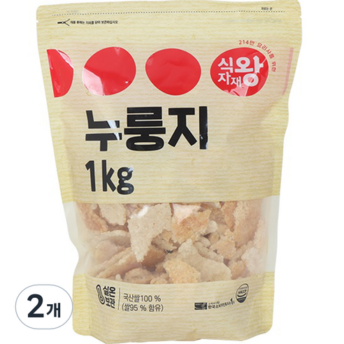 식자재왕 누룽지, 1kg, 2개