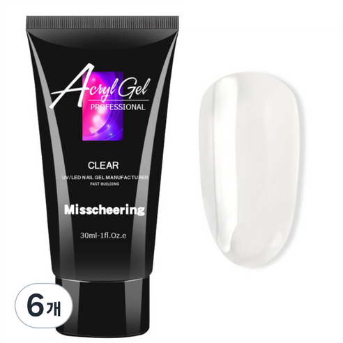 스위스녹스 셀프 인조 손톱 연장 베이직 폴리젤 30ml, 6개, 클리어