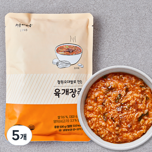 서울마님죽 육개장죽, 500g, 5개