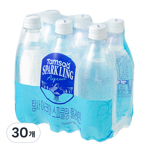 탐사 아쿠아 스파클링 플레인 무라벨, 30개, 500ml
