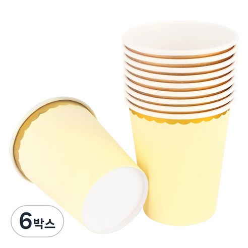 골드라인 파티컵 옐로우 240ml, 6개