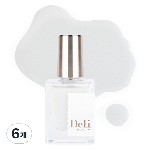 델리뷰티 딥시럽 루어인무드 네일컬러 글리터, MG07 글램펄 화이트, 10ml, 6개