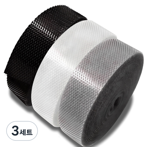 엔더 벨크로 케이블 타이 3종 세트, 3세트, 블랙 + 화이트 + 그레이