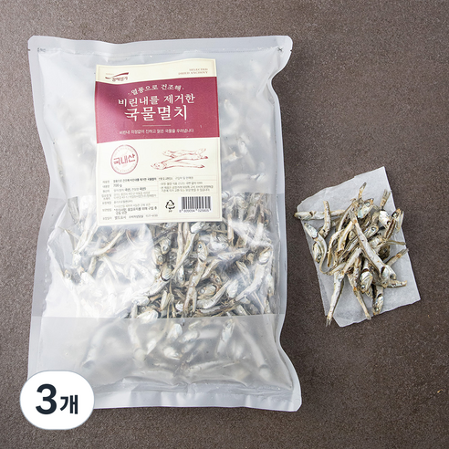 청해명가 열풍으로 건조해 비린내를 제거한 국물멸치, 700g, 3개