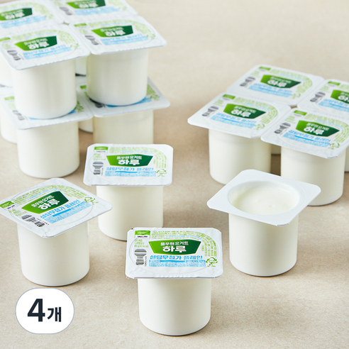 풀무원 하루 요거트 설탕 무첨가 플레인 16개입, 80g, 4개