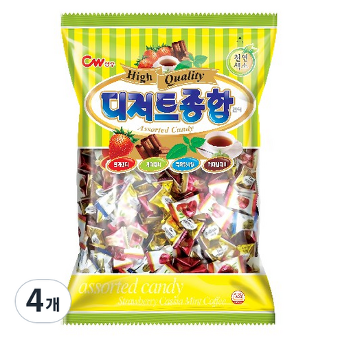 청우 디저트종합 캔디, 1200g, 4개