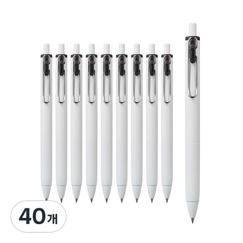 유니볼원 중성 잉크펜 0.5mm, 블랙, 40개