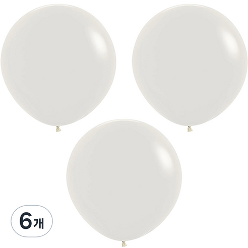 셈퍼텍스 60cm 대형풍선, 파스텔더스크 크림, 6개