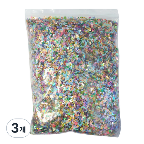빙고빙고 컬러왕혼합 MIX 스팽글 250g, 3개, 혼합색상