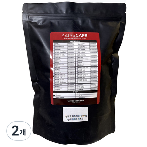 세일즈카페 블렌드 원두커피 강한맛, 프렌치프레스, 1kg, 2개