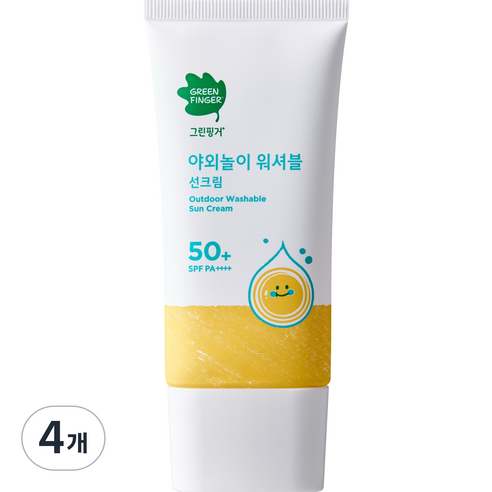 그린핑거 야외놀이 워셔블 선크림 SPF50+ PA++++, 3개, 80ml