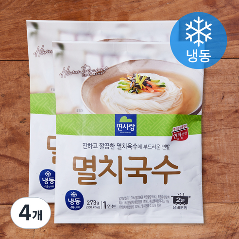 면사랑 멸치국수 1인분 (냉동), 273g, 4개