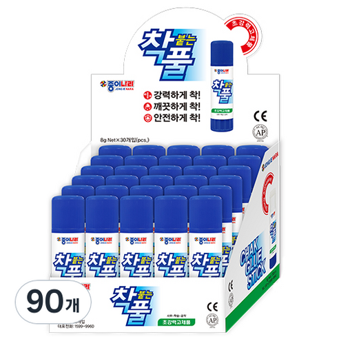 종이나라 착풀 딱풀, 8g, 90개