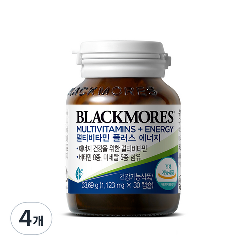 블랙모어스 멀티비타민 플러스 에너지 33.69g, 30정, 4개