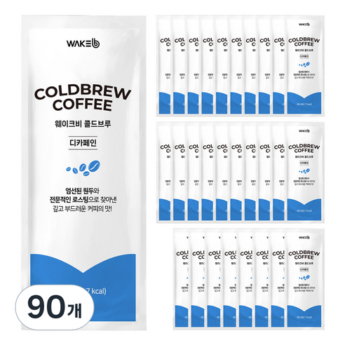 웨이크비 콜드브루 원액 액생 더치 커피 디카페인, 90개, 1개입, 30ml
