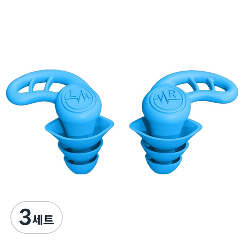베라망 수면소음 방지 실리콘 J귀마개 2p 세트 블루, 3세트