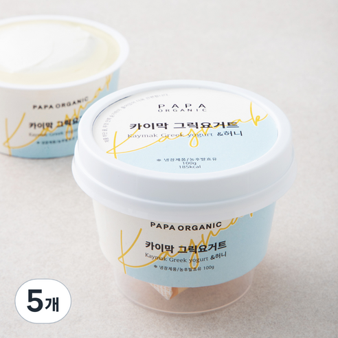 파파오가닉 카이막 그릭요거트 100g + 리얼허니 20g, 120g, 5개