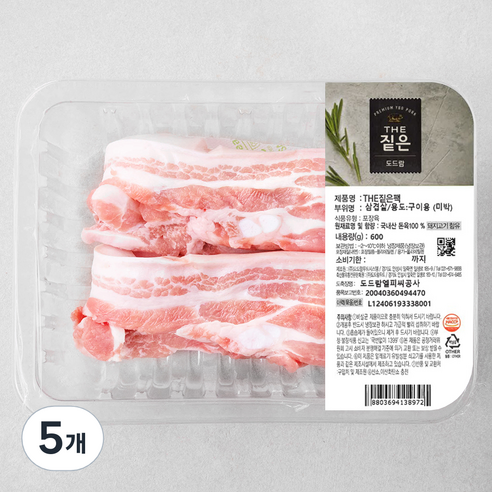 도드람 THE짙은 미박삼겹살 구이용 (냉장), 600g, 5개