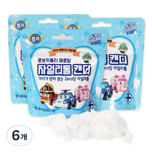 로보카폴리 제로당 자일리톨 캔디, 40g, 6개