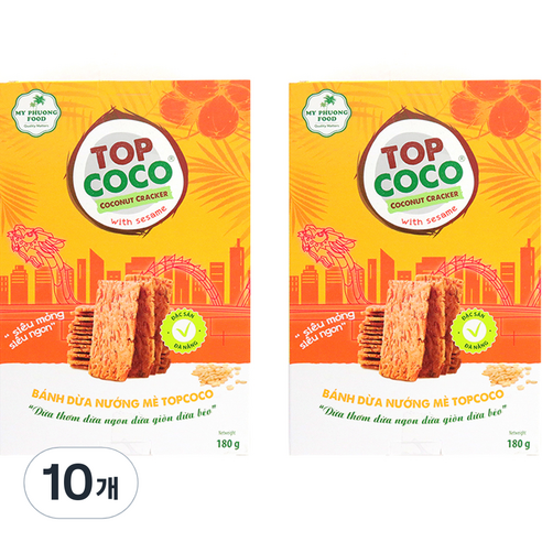 우리가스토리 탑코코 코코넛크래커 참깨맛, 180g, 10개