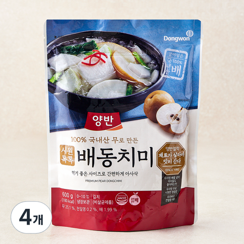 동원 양반 배동치미, 600g, 4개