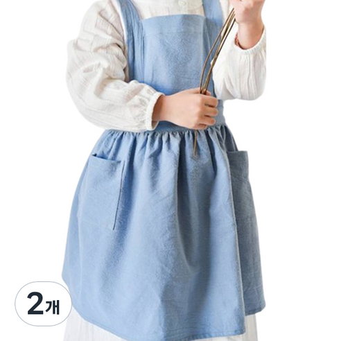 젊은이마켓 어린이 앞치마, 스카이블루, 2개