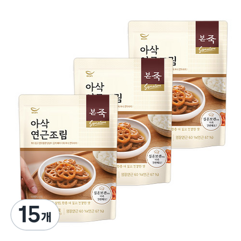 본죽 아삭 연근조림, 80g, 15개