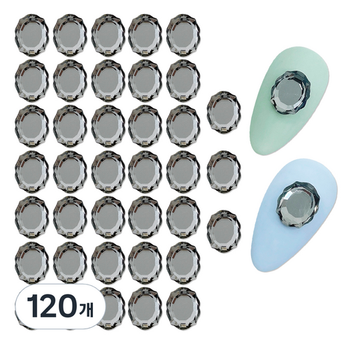 메이브라운 네일 대용량 미러스톤 8 x 10 mm, 블랙, 120개