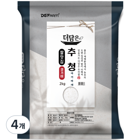 대구농산 경기미 추청 아끼바레 쌀, 2kg(특등급), 4개