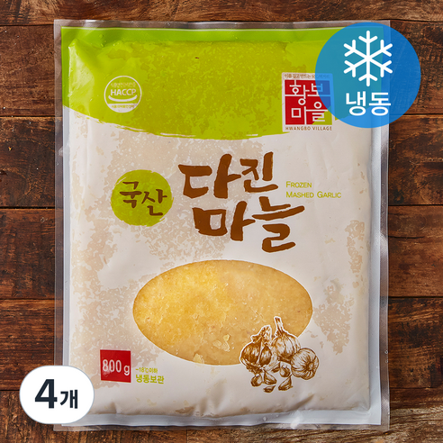 황보마을 국내산 다진마늘 (냉동), 4개, 800g